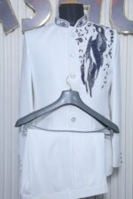 Peacock Embroidered Jodhpuri suit - Image 3